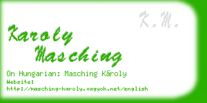 karoly masching business card