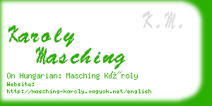 karoly masching business card